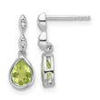 SS RH Plated White Ice .01 ct. Diamond and Peridot Post Earrings