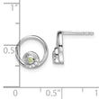 Sterling Silver RH Plated White Ice .03ct. Dia. and Peridot Post Earrings - Birthstone Company