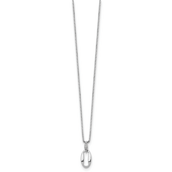 Sterling Silver Diamond Necklace with Rhodium Plating