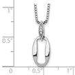 Sterling Silver Diamond Necklace with Rhodium Plating