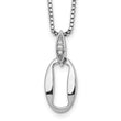 Sterling Silver Diamond Necklace with Rhodium Plating