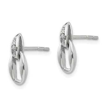 Sterling Silver Rhodium-Plated Diamond Dangle Earrings Gift Ready