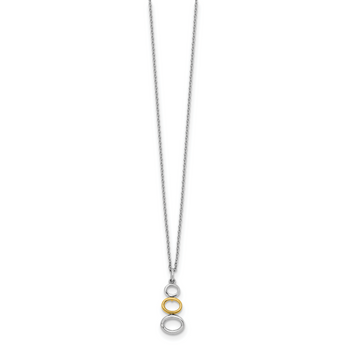 White Ice Sterling Silver Diamond Necklace with Gold-Tone Elegance