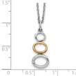 White Ice Sterling Silver Diamond Necklace with Gold-Tone Elegance