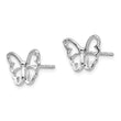Sterling Silver Diamond Butterfly Earrings with Rhodium Finish