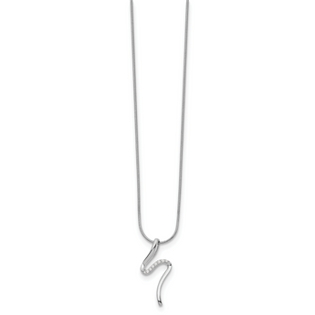 White Ice Sterling Silver Diamond Necklace with Extender