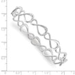 925 Sterling Silver Diamond Infinity Bangle Polished Gift Ready
