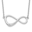 Sterling Silver Diamond Infinity Necklace with Polished Rhodium Finish