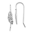 Sterling Silver Diamond Feather Dangle Earrings Gift Ready