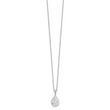 Sterling Silver Diamond Leaf Pendant Necklace with Rhodium Finish and Extender