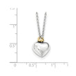 Sterling Silver Double Heart Gold-Plated Diamond Necklace