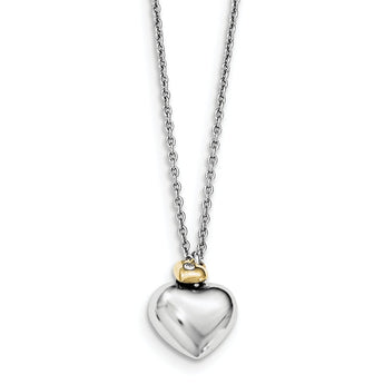 Sterling Silver Double Heart Gold-Plated Diamond Necklace