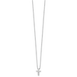 White Ice 925 Sterling Silver Diamond Cross Necklace with Rhodium Polish