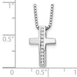 White Ice 925 Sterling Silver Diamond Cross Necklace with Rhodium Polish