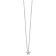 Sterling Silver Diamond Starfish Necklace with Rhodium Polish and Extender