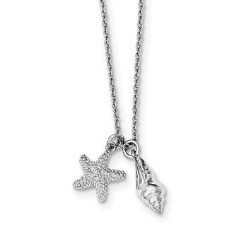 Sterling Silver Diamond Pendant Necklace Gift Ready