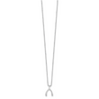 Sterling Silver Diamond Wishbone Pendant Necklace with Rhodium Polish