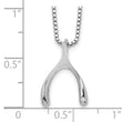 Sterling Silver Diamond Wishbone Pendant Necklace with Rhodium Polish