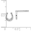 White Ice Sterling Silver Diamond Horseshoe Earrings with Rhodium Elegance