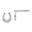 White Ice Sterling Silver Diamond Horseshoe Earrings with Rhodium Elegance