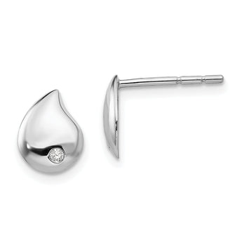 White Ice Diamond Teardrop Earrings in Sterling Silver