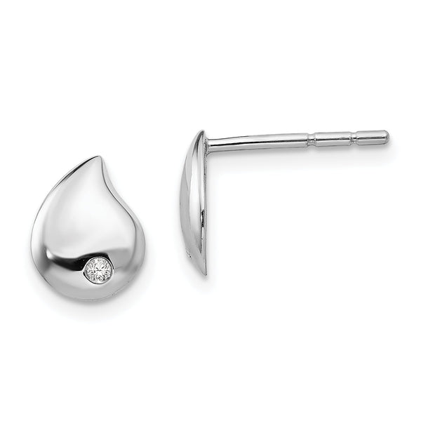 White Ice Diamond Teardrop Earrings in Sterling Silver
