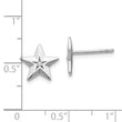 Sterling Silver Diamond Star Earrings with Rhodium Finish