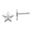 Sterling Silver Diamond Star Earrings with Rhodium Finish
