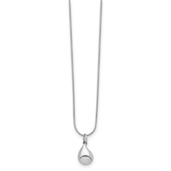 White Ice Sterling Silver Diamond Teardrop Necklace with Extender