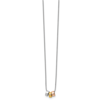 Sterling Silver Two-Tone Diamond Necklace with Extender