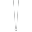 Sterling Silver Diamond Heart Necklace with Rhodium Finish