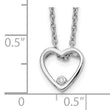 Sterling Silver Diamond Heart Necklace with Rhodium Finish