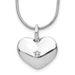 White Ice Sterling Silver Diamond Heart Necklace with Rhodium-Plated Finish