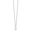 925 Sterling Silver Diamond Heart Necklace with Polished Rhodium Finish