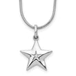 White Ice Rhodium-Plated Sterling Silver Star Necklace with Diamond Charm