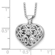 White Ice 925 Sterling Silver Diamond Heart Locket Necklace with Extender