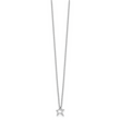 Sterling Silver Diamond Star Necklace with Polished Rhodium Finish