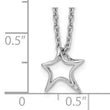 Sterling Silver Diamond Star Necklace with Polished Rhodium Finish
