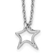 Sterling Silver Diamond Star Necklace with Polished Rhodium Finish