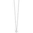 Sterling Silver Diamond Horseshoe Necklace with Rhodium Finish