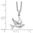 Sterling Silver Diamond Dove Necklace, 18-20 Adjustable