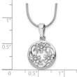 White Ice Rhodium-Plated Sterling Silver Diamond Flower Necklace