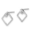 White Ice Sterling Silver Rhodium-plated Diamond-shaped Diamond Post Earrings - Birthstone Company