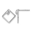 White Ice Sterling Silver Rhodium-plated Diamond-shaped Diamond Post Earrings - Birthstone Company