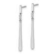 White Ice Sterling Silver Rhodium-plated Diamond Post Dangle Earrings - Birthstone Company