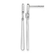 White Ice Sterling Silver Rhodium-plated Diamond Post Dangle Earrings - Birthstone Company
