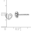 White Ice Sterling Silver Rhodium-plated Diamond Heart Post Earrings - Birthstone Company