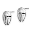 White Ice Sterling Silver Rhodium-plated Diamond Fortune Cookie Post Earrings - Birthstone Company