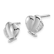 White Ice Sterling Silver Rhodium-plated Diamond Butterfly Post Earrings - Birthstone Company