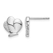 White Ice Sterling Silver Rhodium-plated Diamond Butterfly Post Earrings - Birthstone Company